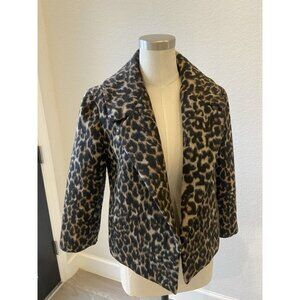 Emerson Rose Leopard Print Faux Fur Jacket Coat Topper Women's Size XS